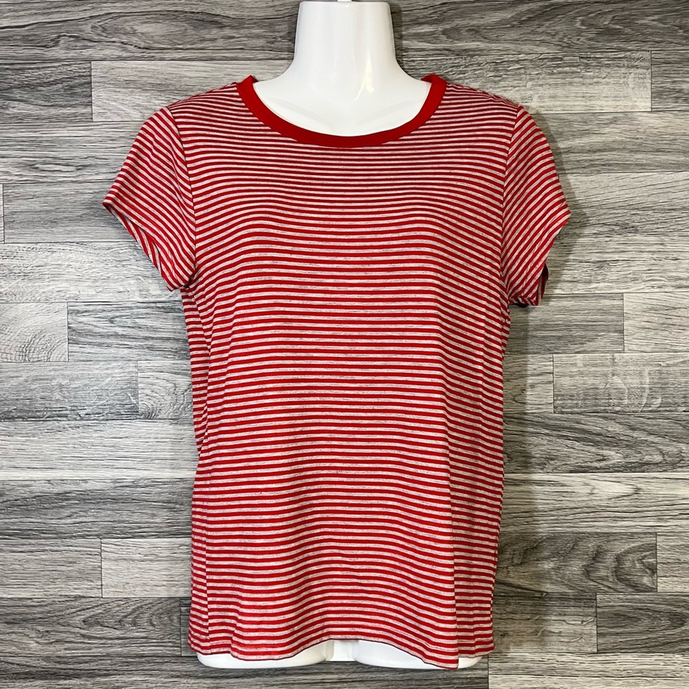 Go wild Red and Gray Stripe Tee